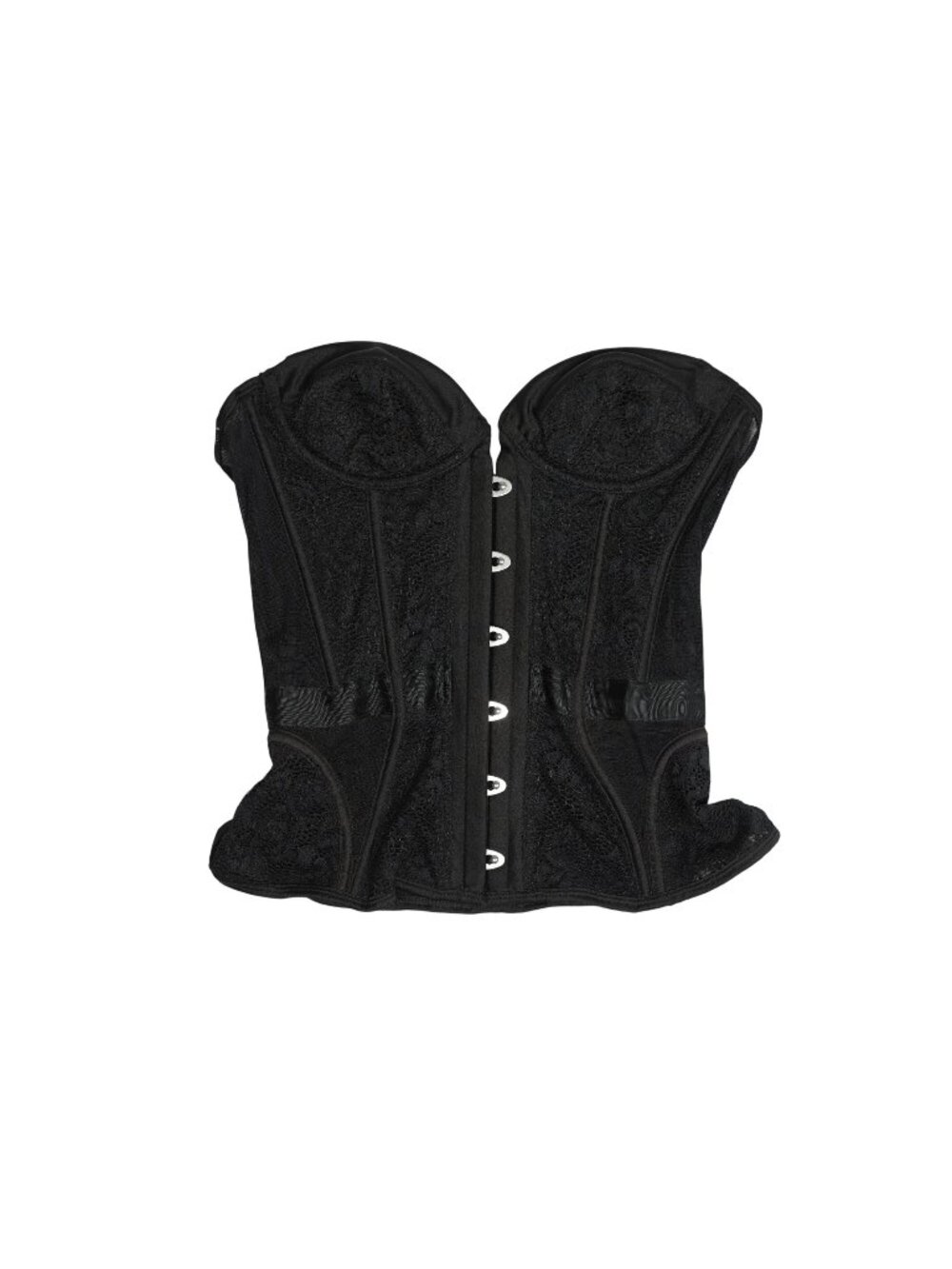 House of CB Mikaelya Lace Boned Corset in Black - Picture 1 of 3